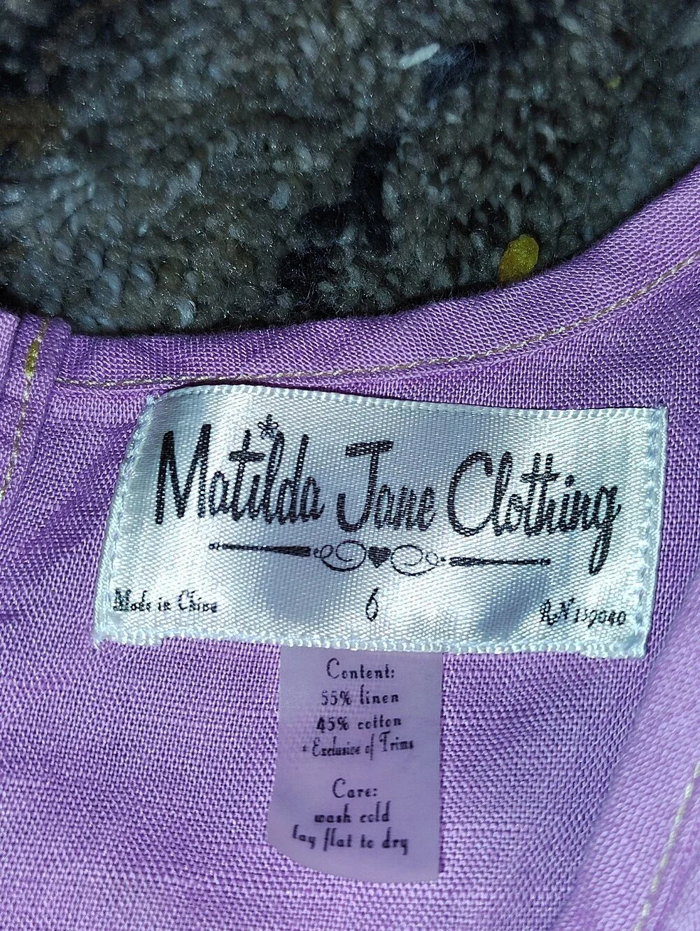 Matilda Jane Lavender Purple Skirted Kids Dress with White Script